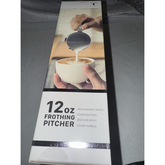 At Home Barista Kit Frother Dusting Stencils 12oz Frothing Pitcher & Stand - Picture 10 of 10